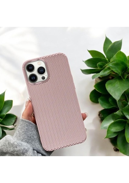 Dokuma Desenli Silikon Apple iPhone 15 Plus Kılıf Turkuaz