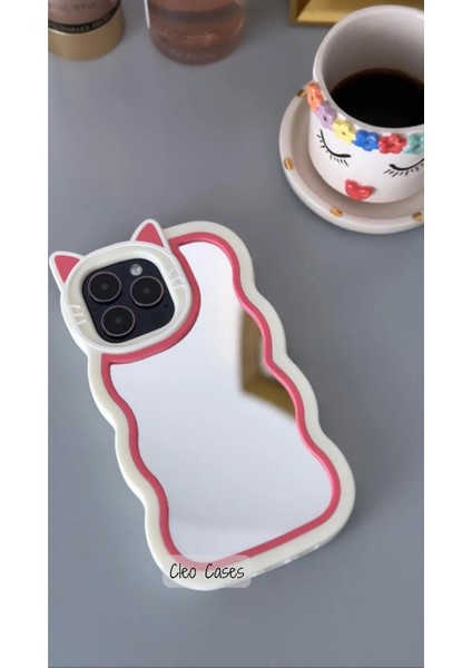 Aynalı Kedi Figürlü iPhone 12 Pro Max Uyumlu Kılıf