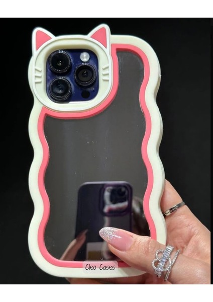 Aynalı Kedi Figürlü iPhone 12 Pro Max Uyumlu Kılıf