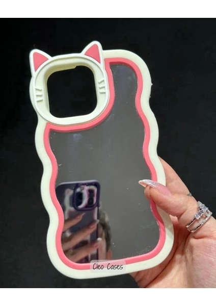 Aynalı Kedi Figürlü iPhone 12 Pro Max Uyumlu Kılıf