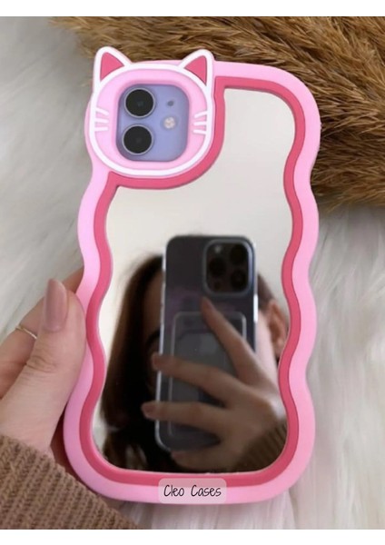 Aynalı Kedi Figürlü iPhone 12 Pro Max Uyumlu Kılıf