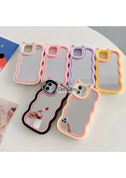 Aynalı Kedi Figürlü iPhone 12 Pro Max Uyumlu Kılıf