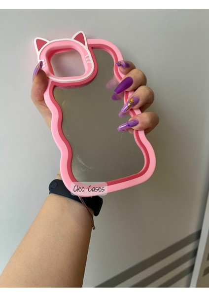 Aynalı Kedi Figürlü iPhone 12 Pro Max Uyumlu Kılıf