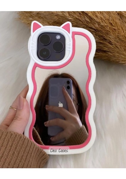 Aynalı Kedi Figürlü iPhone 12 Pro Max Uyumlu Kılıf