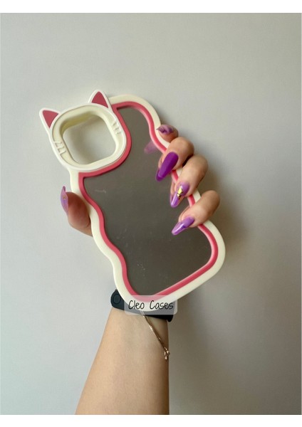 Aynalı Kedi Figürlü iPhone 12 Pro Max Uyumlu Kılıf