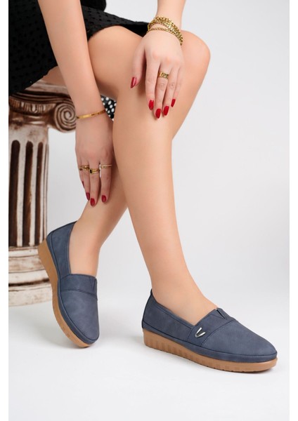 Ortopedik Taban V Tokalı Lacivert Kot Ayakkabı modelleri