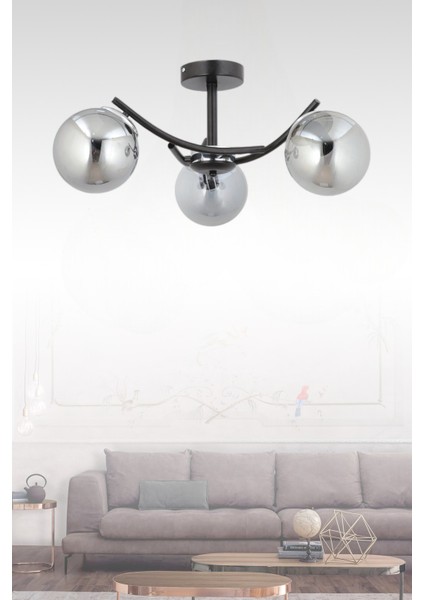 Çağrı 3 Lü Modern (FÜME CAMLI) Salon Yatak Odası Mutfak Genç Odası Avize