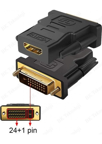 HDMI To DVI 24+1 DVI To HDMI Kablo Altın Uçlu Hdmı-Dvı Kablosu Erkek Tv Hd Pc Projektör Aparat