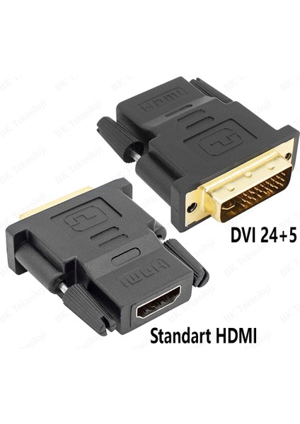 HDMI To DVI 24+5 DVI To HDMI Kablo Altın Uçlu Hdmı-Dvı Kablosu Erkek Tv Hd Pc Projektör Aparat