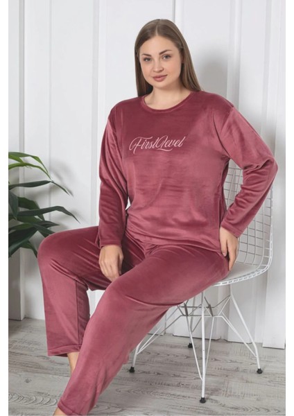 Luxury Velvet Büyük Beden Fransız Kadife Pijama Takımı