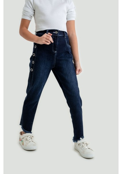 Kız Çocuk Kuş Gözlü Kot Pantolon G2145 fiyatları