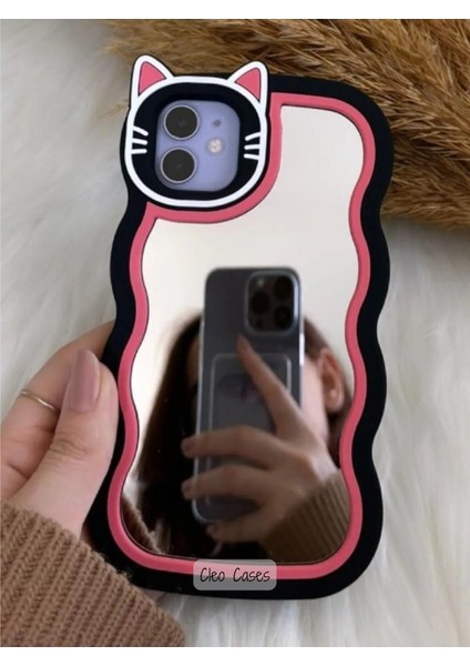 Aynalı Kedi Figürlü iPhone 13 Pro Uyumlu Kılıf modelleri