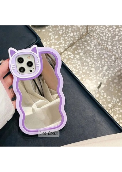 Aynalı Kedi Figürlü iPhone 13 Pro Uyumlu Kılıf