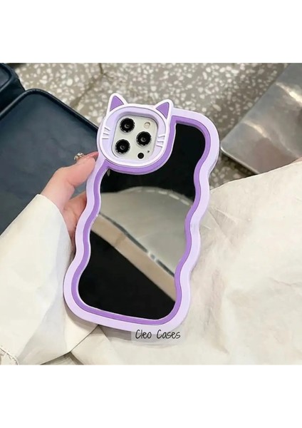 Aynalı Kedi Figürlü iPhone 13 Pro Uyumlu Kılıf