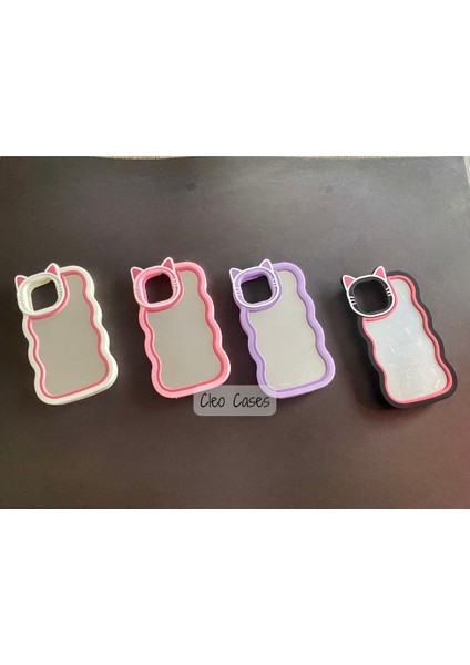 Aynalı Kedi Figürlü iPhone 13 Pro Uyumlu Kılıf