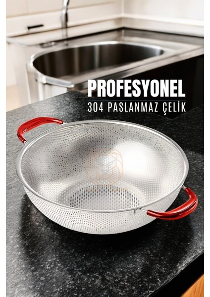 Kevgir Yuvarlak Süzgeç Paslanmaz Çelik Mink Design