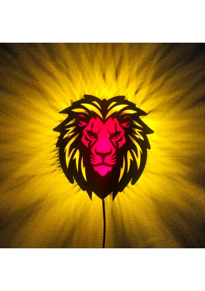 Aslan Temalı LED Duvar Lambası Gs