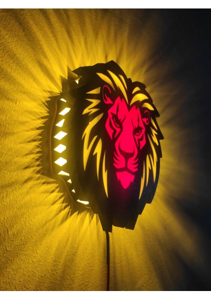 Aslan Temalı LED Duvar Lambası Gs