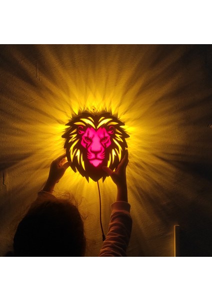 Aslan Temalı LED Duvar Lambası Gs