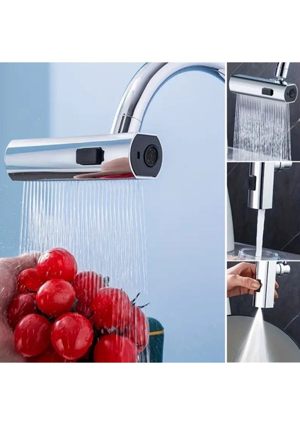 Buffer® 3 Farklı Modlu Çok Amaçlı Musluk Adaptörü Evrensel Musluk Başlığı Şelale Musluk