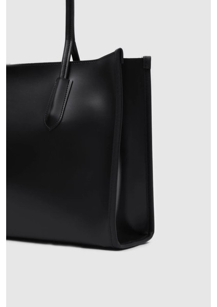 Siyah Fermuarlı Suni Deri Büyük Boy Omuz Çantası fiyatları