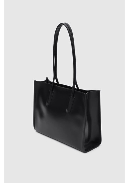 Siyah Fermuarlı Suni Deri Büyük Boy Omuz Çantası fırsatları