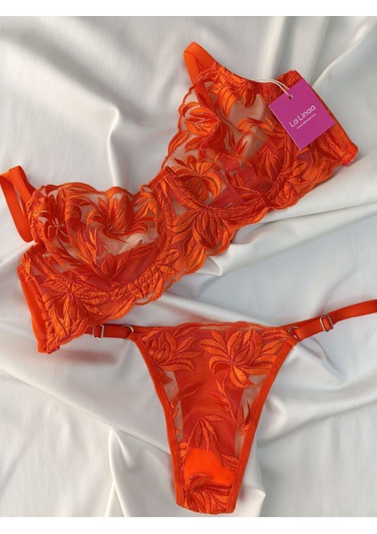 Mona Turuncu Kadın Bralet Takım
