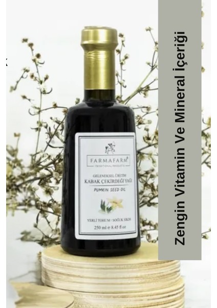 Soğuk Sıkım Kabak Çekirdeği Yağı 250 ml Yerli Üretim, Omega 3 & 6, Vitamin ve Mineral Zengini fiyatları