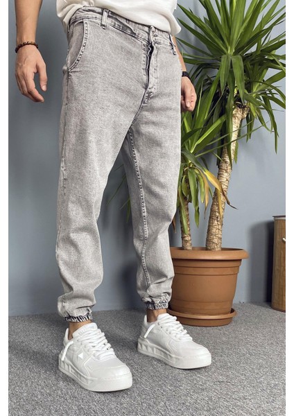 Paçası Lastikli Boyfriend Jogger Kot Pantolon