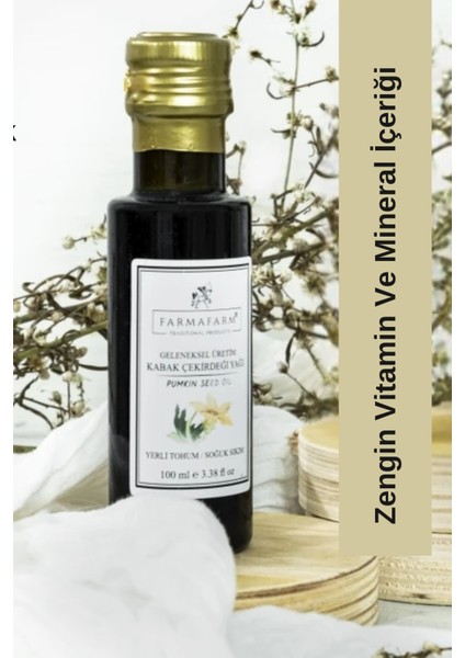 Soğuk Sıkım Kabak Çekirdeği Yağı 100 ml Yerli Üretim, Omega 3 & 6, Vitamin ve Mineral Zengini fiyatları