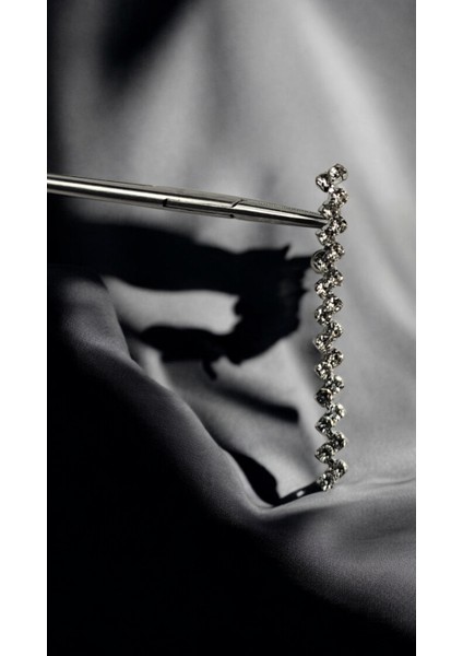 Taşlı Sallantılı Sılver Renk Göbek Piercing