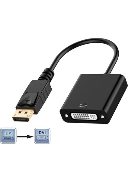 Displayport To DVI Kablosu Adaptörü Ekran Portu Dp DVI Dönüştürücü Hd 1080P Çevirici Cabble Kablo