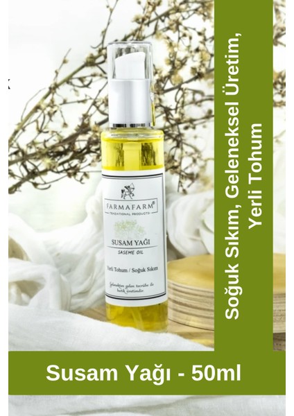Soğuk Sıkım Susam Yağı 50 ml Beyaz Susam ve Ata Tohumu