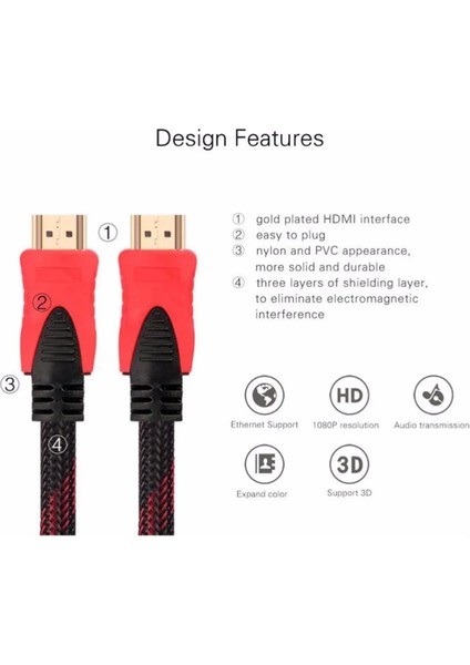 3 Metre Örgülü Hdmı Kablo 1080P Hdmı Uyumlu Hdmı Dijital Kablo Tv Bilgisayar Yüksek Hızlı Hd Kablo Cabble modelleri