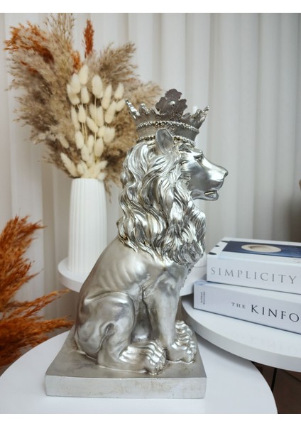 Eskitme Aslan Kral 35 cm Dekoratif Biblo modelleri