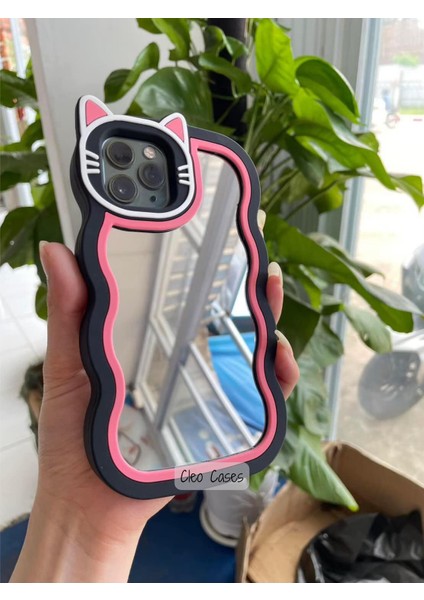 Aynalı Kedi Figürlü iPhone 14 Pro Uyumlu Kılıf