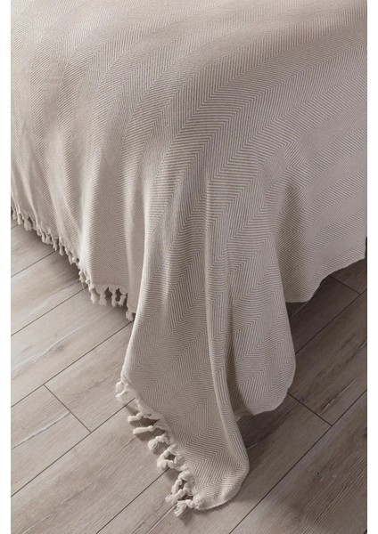Naturel Çift Kişilik Yatak Örtüsü 210 x 240 cm Çok Amaçlı Örtü