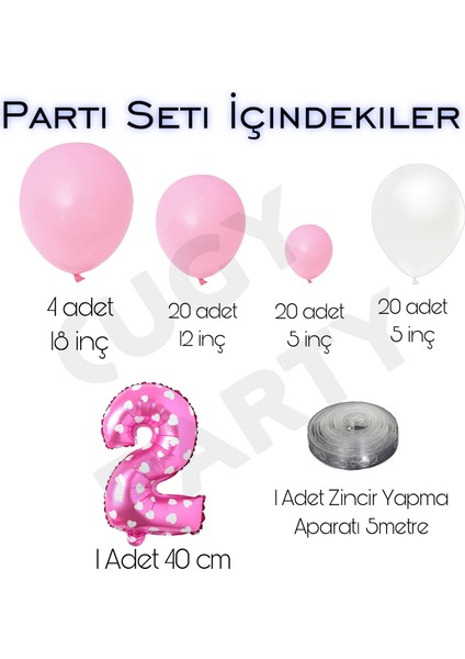 Naturel Pembe Balonlu Kalpli Detay Yaş Rakamlı Jumbo Balonlu Doğum Günü Süsü Parti Seti fiyatları