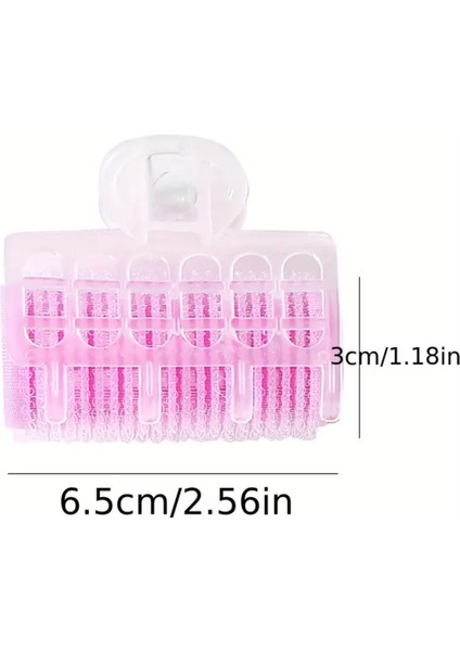 3'lü Saç Kabartma Bigudisi Klipsli Hacim Arttırma Mandal Bigudi Pembe