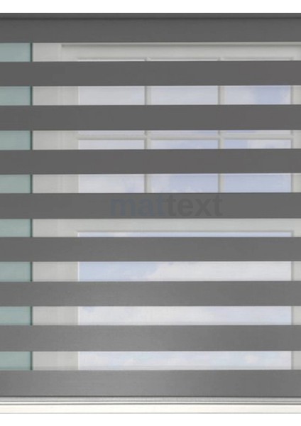 Antrasit Micro Plise Zebra Perde Dilimsiz