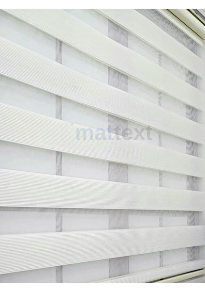 Ekru Micro Plise Zebra Perde Dilimsiz