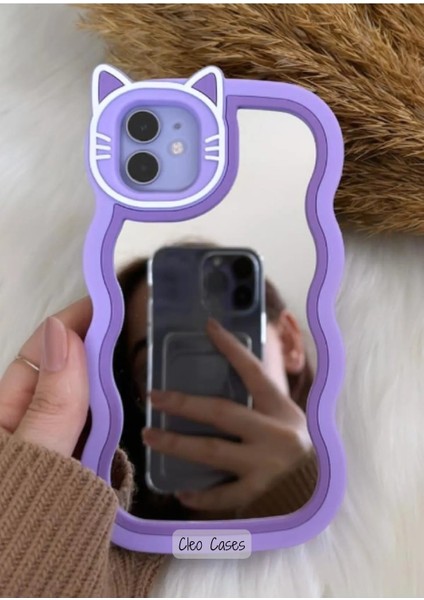 Aynalı Kedi Figürlü iPhone 14 Pro Max Uyumlu Kılıf