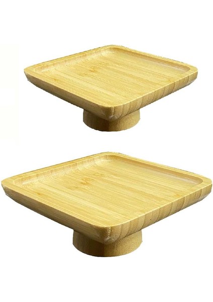Bambu Ayaklı Servis Tabağı 17/20 cm Mini Ikramlık Sunumluk