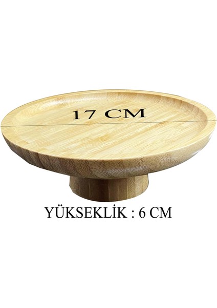 Bambu Ayaklı Servis Tabağı 15/17 cm Mini Ikramlık Sunumluk