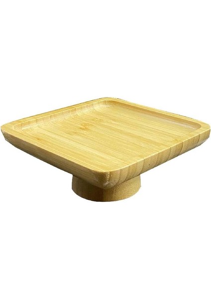 Bambu Ayaklı Servis Tabağı 15 cm Mini Ikramlık Sunumluk