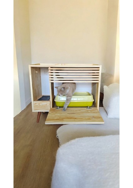 Kapalı Kedi Tuvaleti (Kedi Kumluğu Hediyeli)