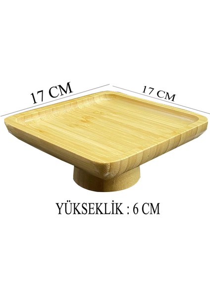 Bambu Ayaklı Servis Tabağı 15/17 cm Mini Ikramlık Sunumluk