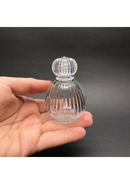 Kristal Çizgili Oval Cam Sprey Parfüm Kamp Şişe Cam Şişe 10 Adet