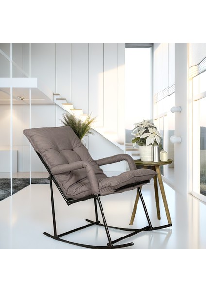 Sallanır Sandalye, Tv Koltuğu, Sallanan Dinlenme Koltuğu, Ergonomik, Dubai Modern Tasarım Berjer - Füme