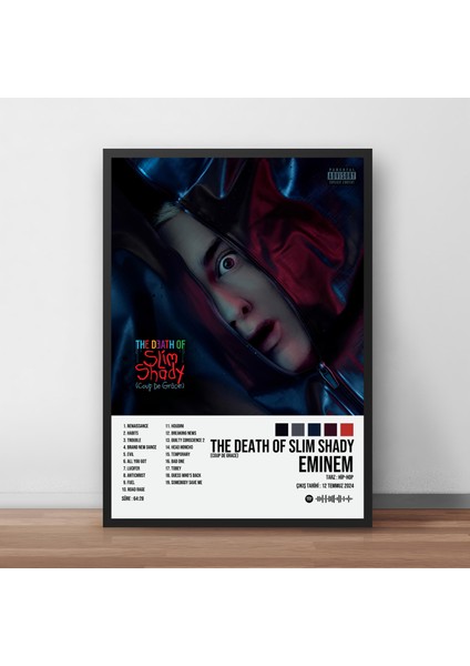 Eminem - The Death Of Slim Shady Albüm / Çerçeveli Poster Tablo